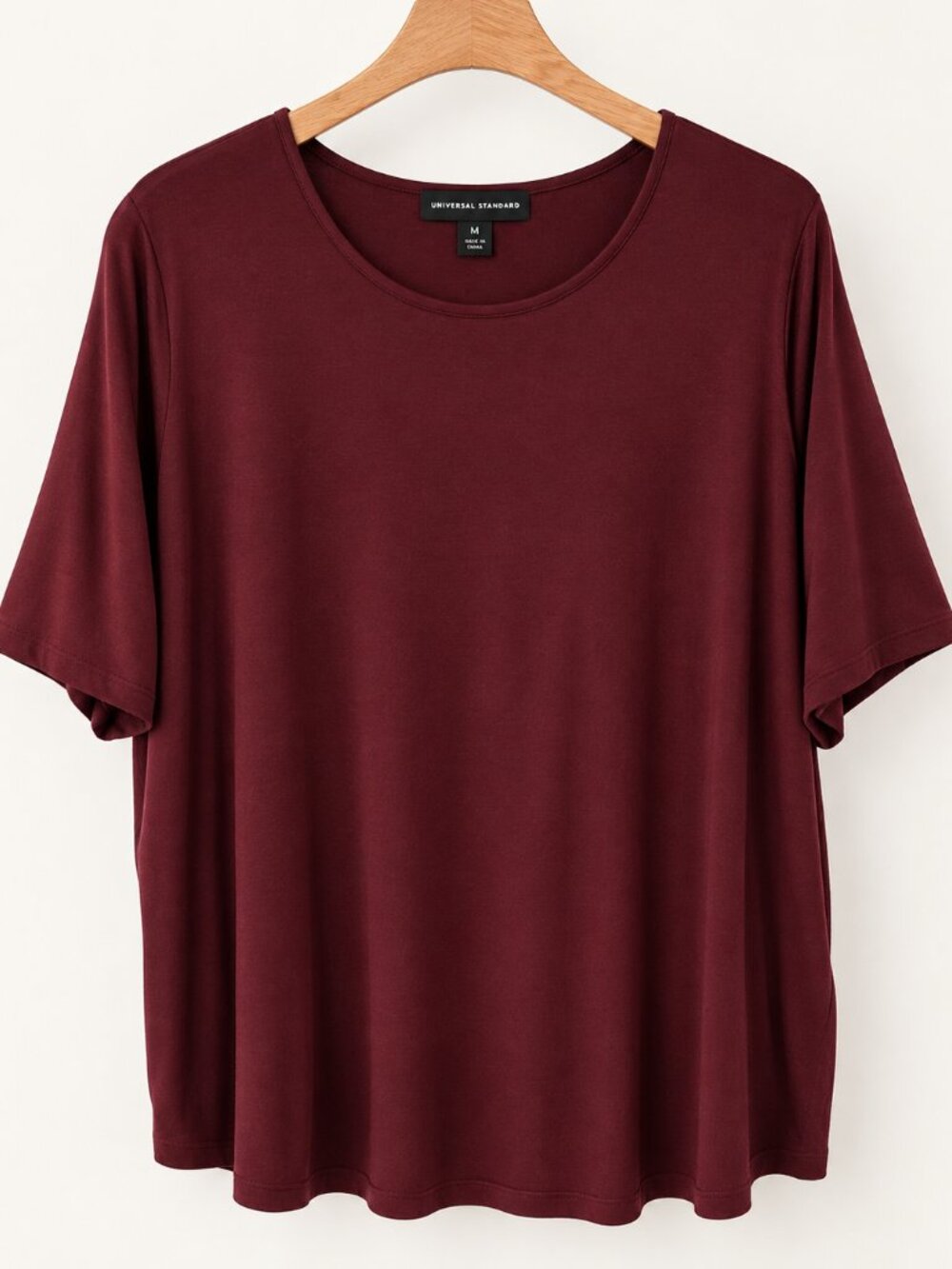 Universal Standard Burgundy Wine Relaxed Tunic Elevated BasicSoft Stretch Size M